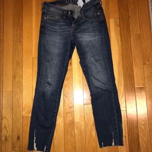 Zara Destructed Hem Jeans